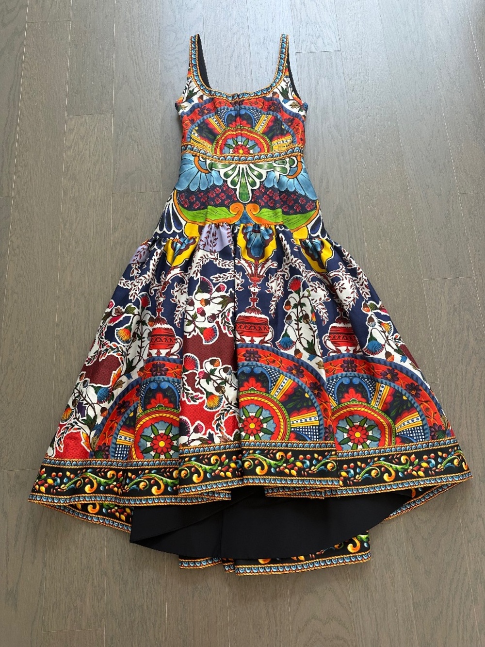 Alice + Olivia DIANA Multicolored Midi Dress Corset - Size 2 - Picture 2 of 9